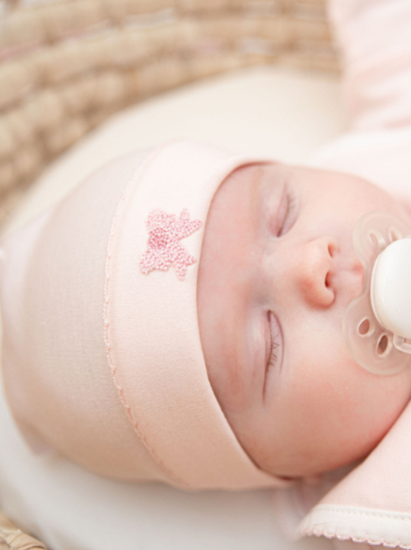 Milly Marie Classic Bow Pink Pima Baby Hat