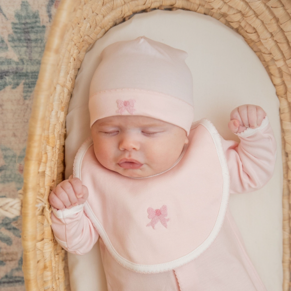 Milly Marie Classic Bow Pink Pima Baby Hat