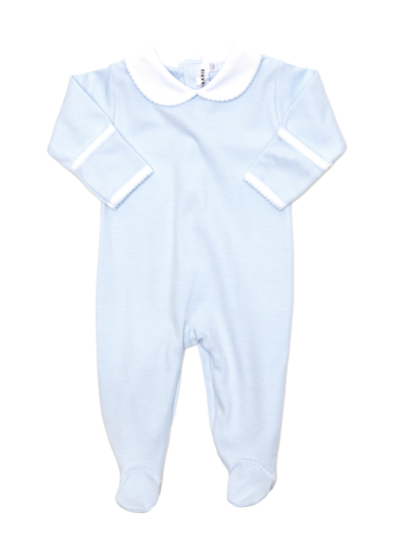 Milly Marie Striped Collared Pima Footie