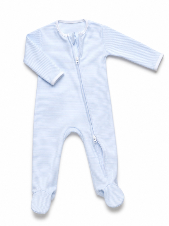 Milly Marie Striped 2-Way Zip Footie