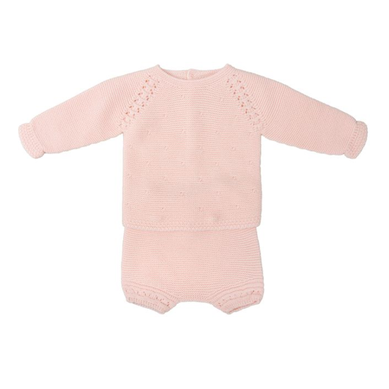 Babidu Pink Knitted Bloomer Set
