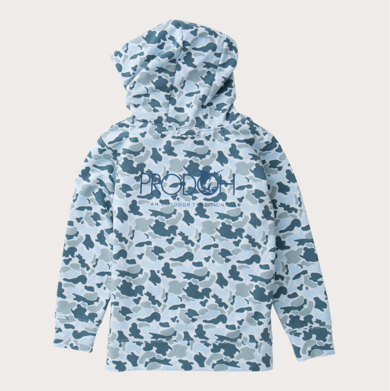 Prodoh Spinnerbait Hooded Sweatshirt, Cool Blues Break Point Camo
