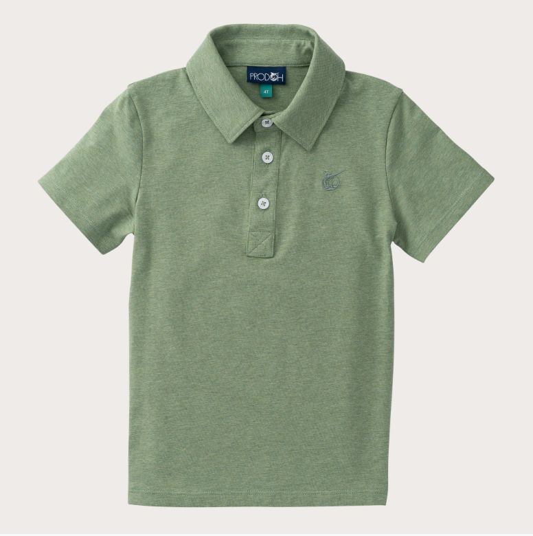 Prodoh Too Cool for School Polo, Hedge Green Heather