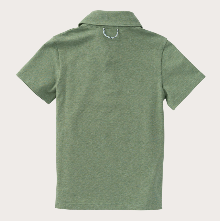 Prodoh Too Cool for School Polo, Hedge Green Heather