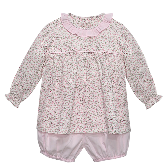 Remember Nguyen Pink Flower Reagan Bloomer Set, Garden Whispers