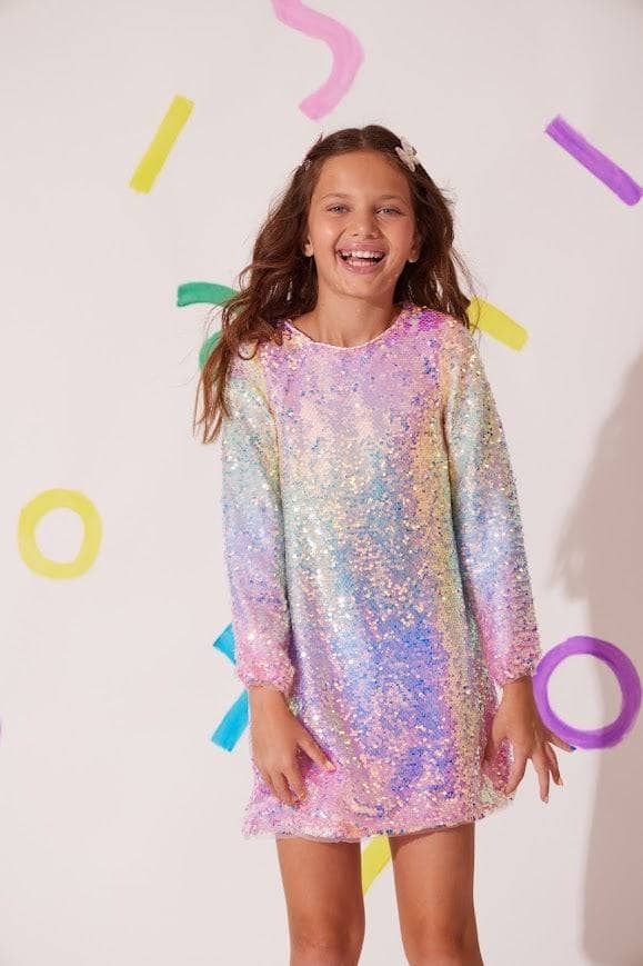 Lola & The Boys Sequin Ombre Party Dress