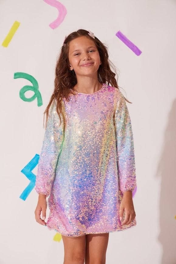 Lola & The Boys Sequin Ombre Party Dress