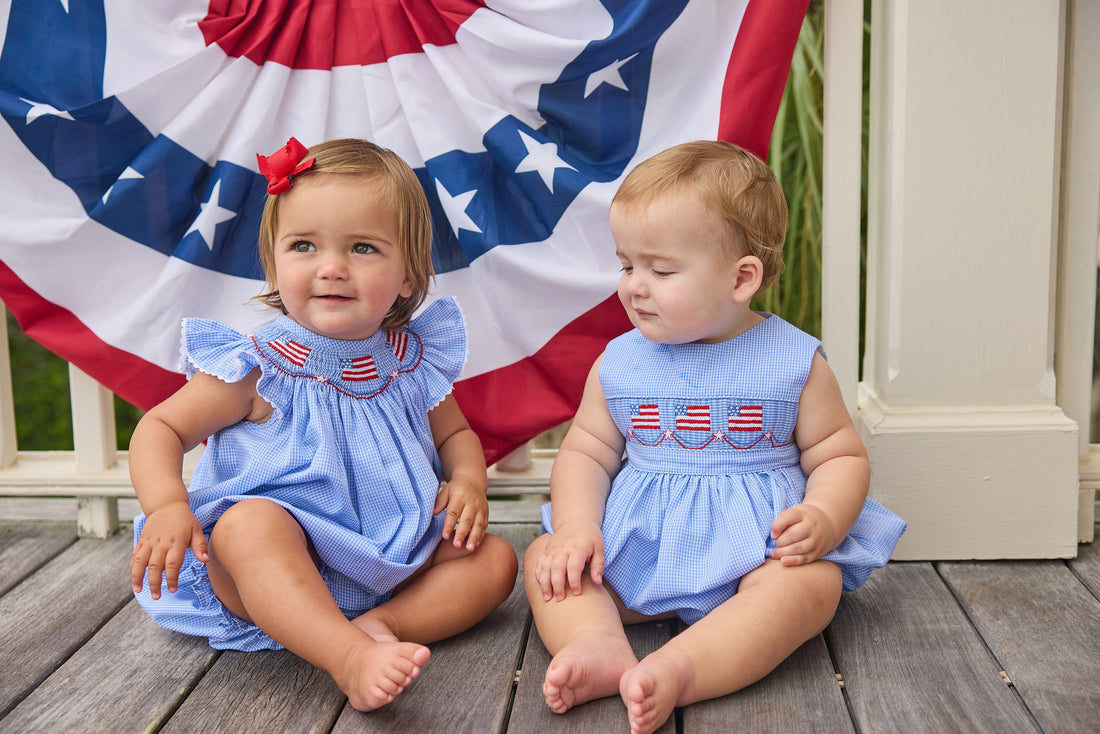 Little English Smocked Bishop Bubble, Flags