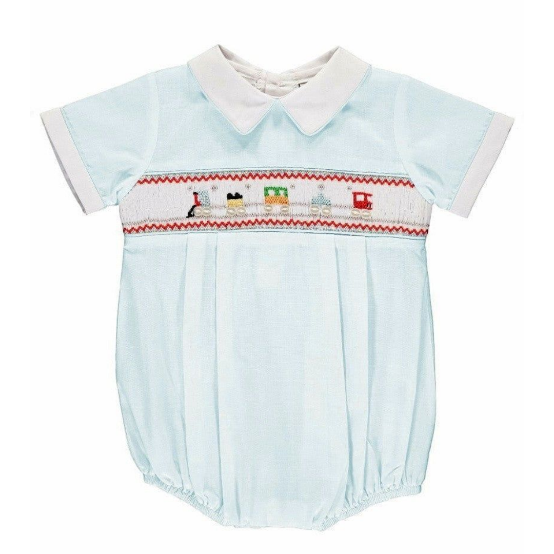 Carriage Boutique Hand Smocked Train Bubble Romper