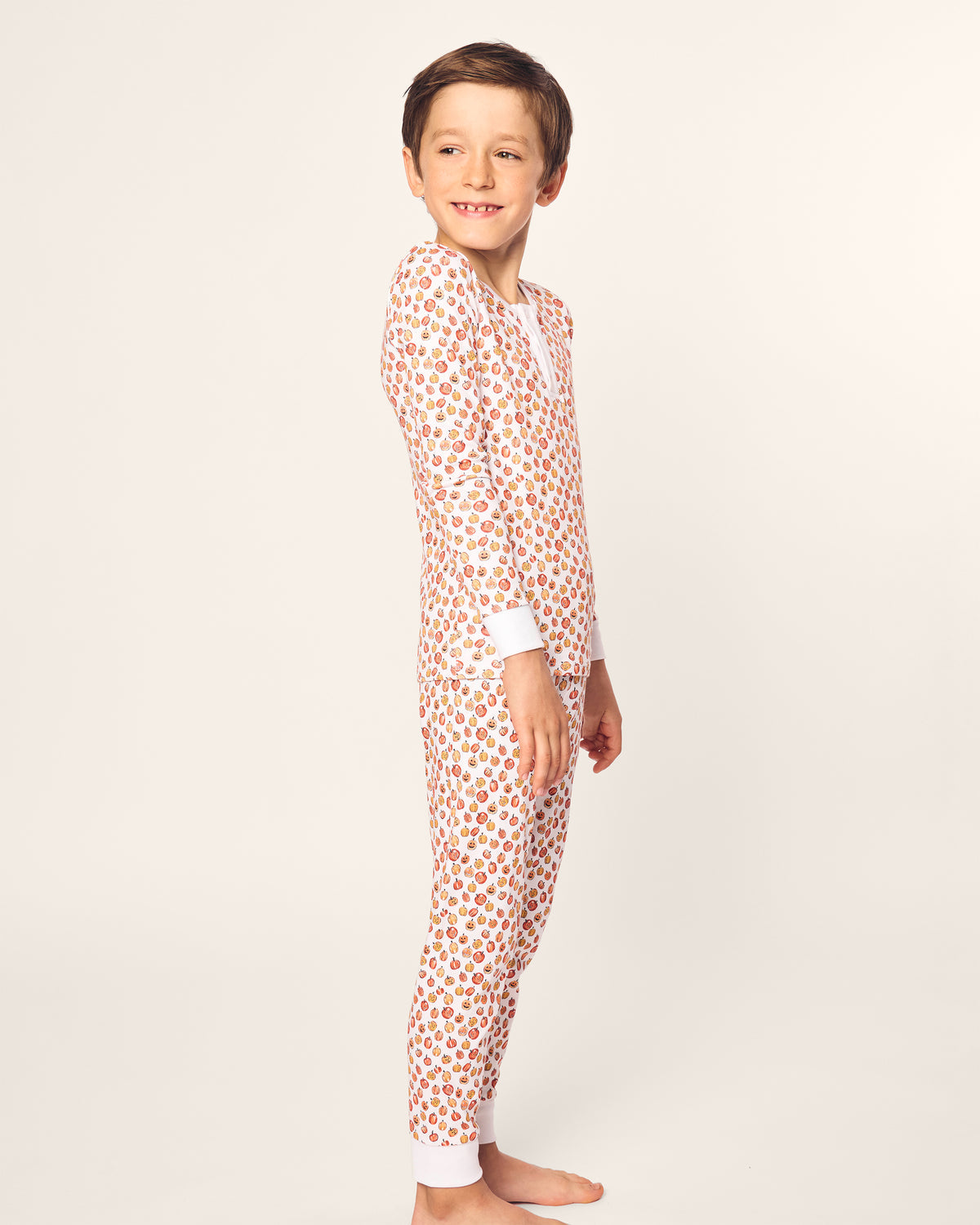 Petite Plume Pima Snug Fit Pajama Set, Pumpkin Patch