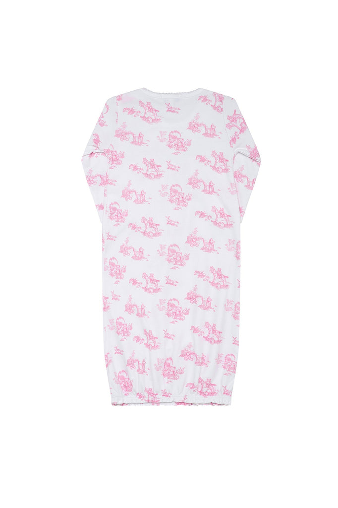 Nella Pima Pink Toile Baby Gown