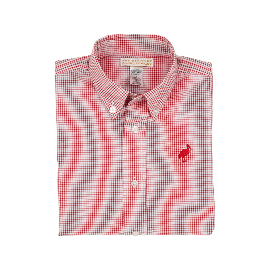 Beaufort Bonnet Dean's List Dress Shirt, Richmond Red Windowpane