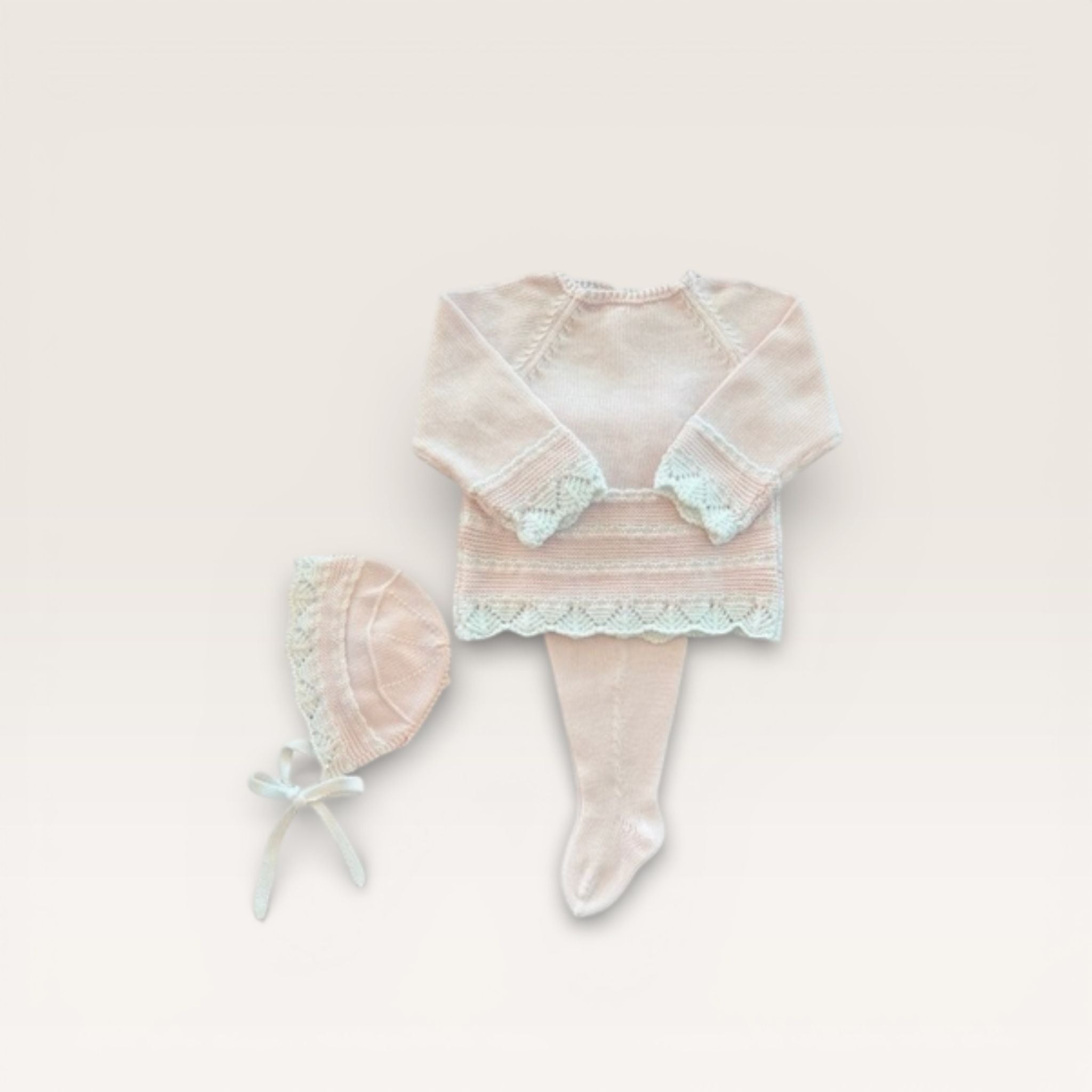 Mi Lucero Pink Stripe Layette Set