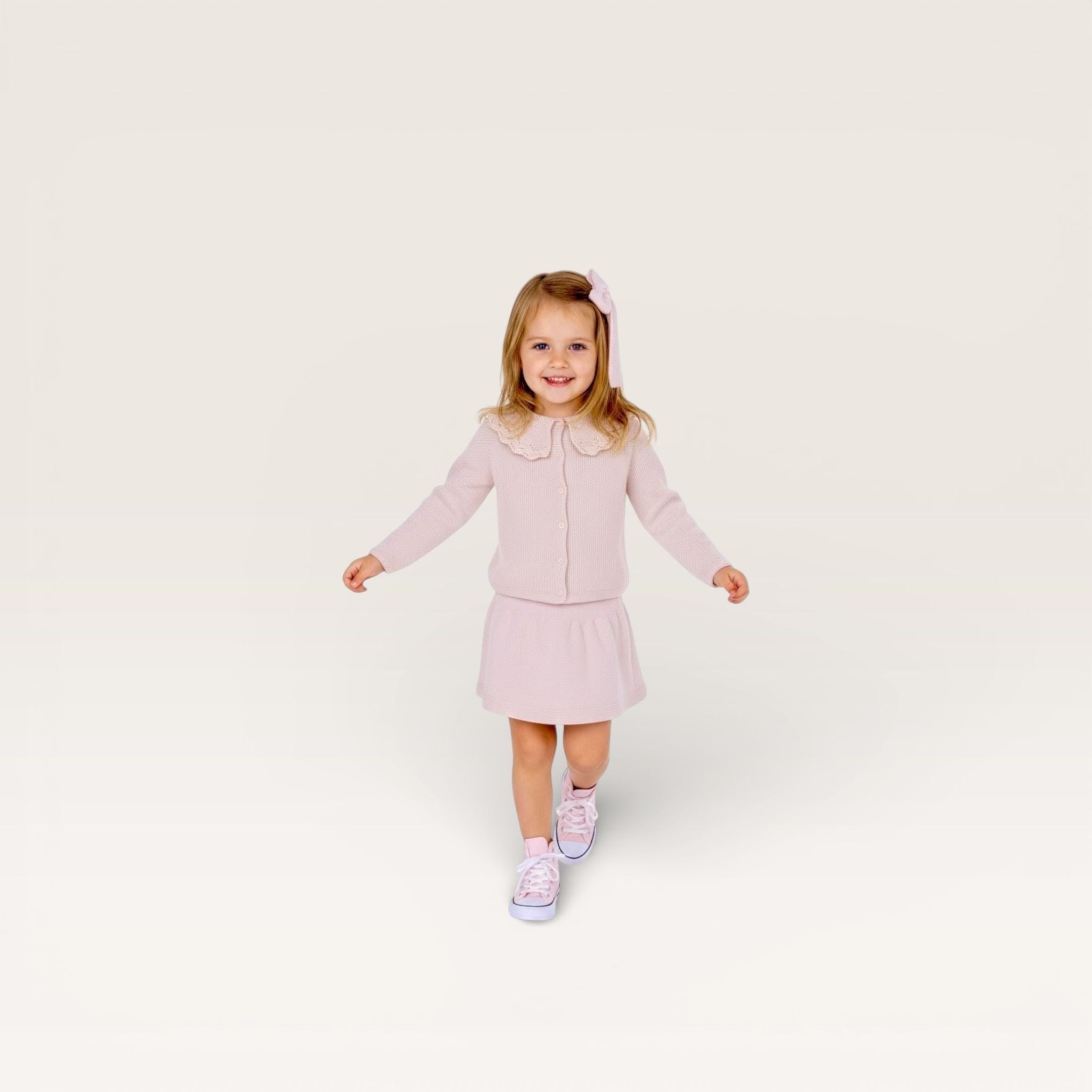 Mi Lucero Popcorn Cardigan Ruffle Collar
