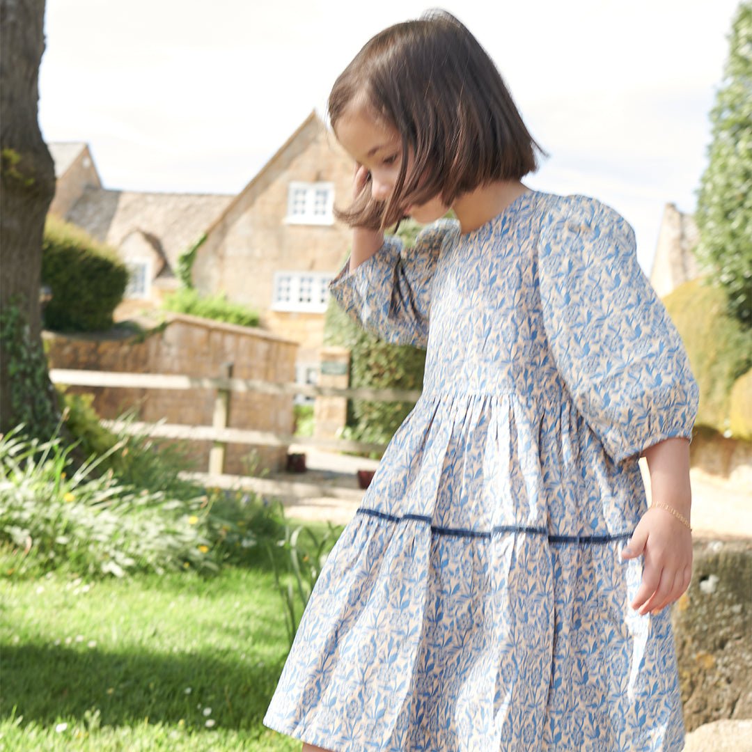 Pink Chicken Maribelle Dress, Blue Climbing Floral