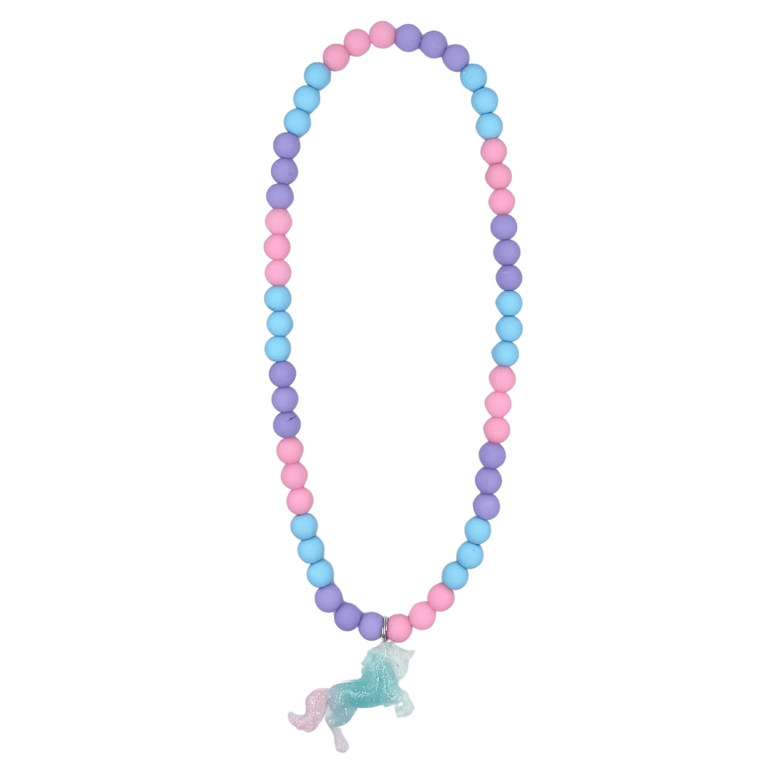 Good Grace Unicorn Sparkle Necklace, Pastel - shopnurseryrhymes