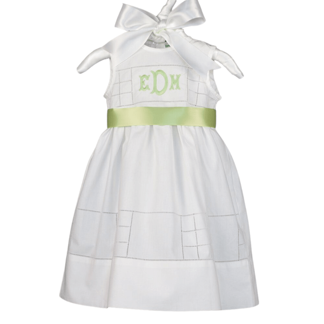 Edward Boutross Hemstitched Monogram White Dress - shopnurseryrhymes