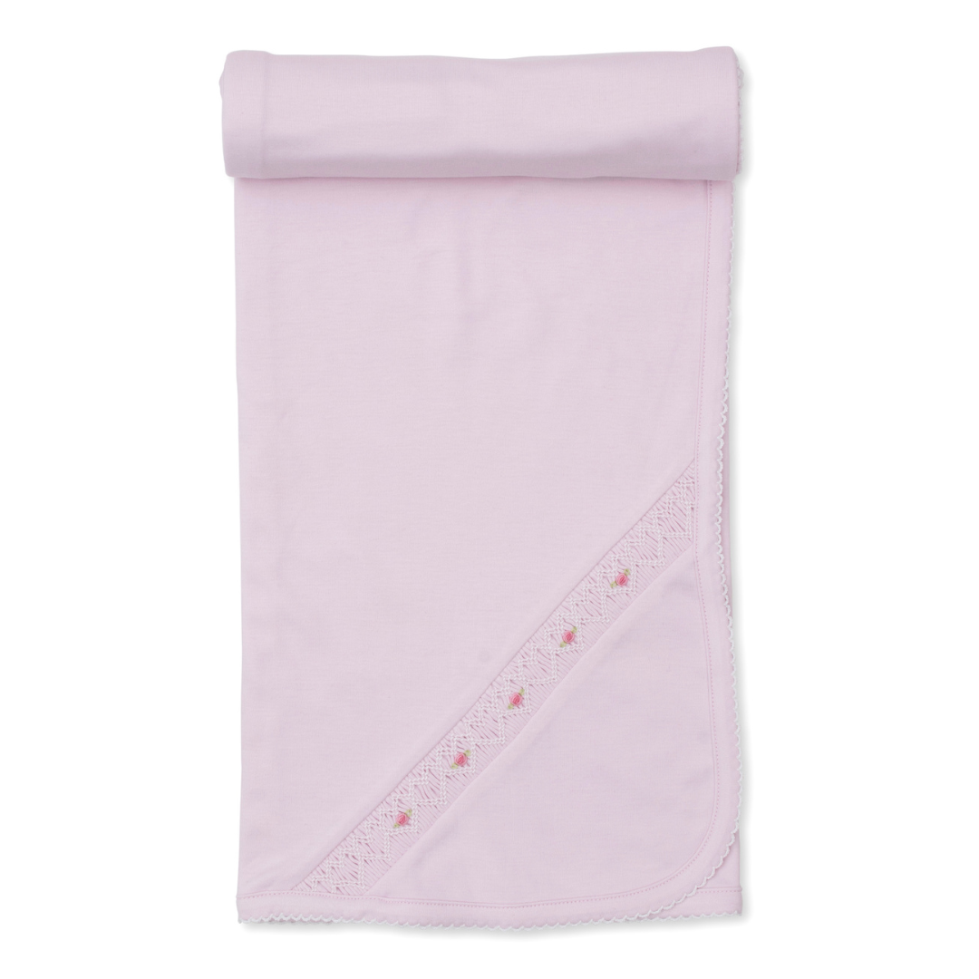 Kissy Kissy Blanket with CLB Heart Smocking, Pink