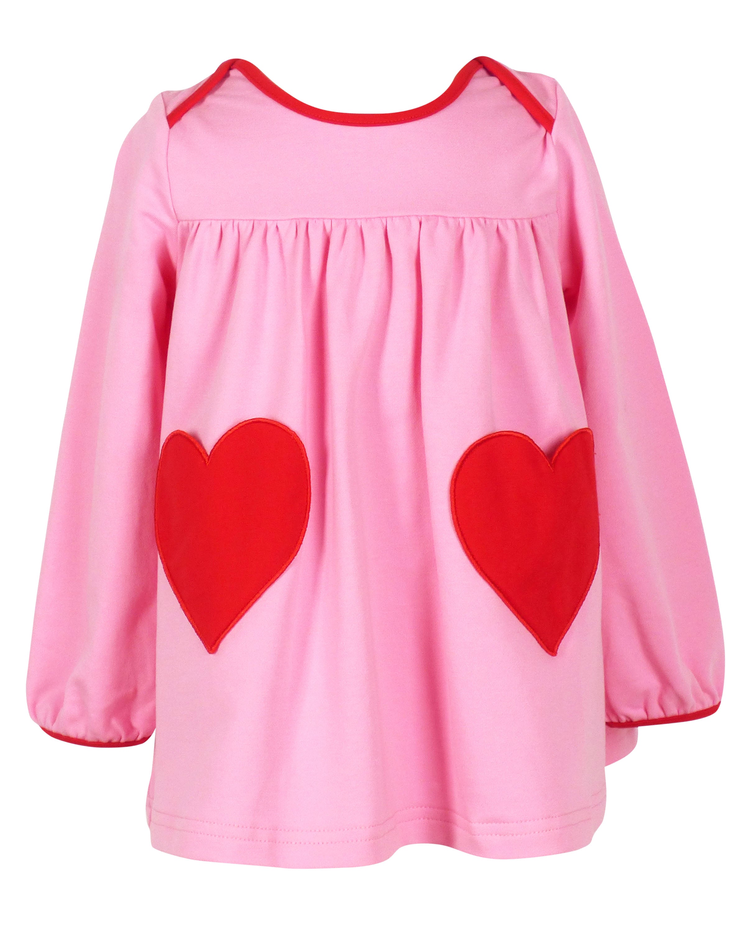 Yellow Lamb Tabby Tunic & Leggings, Pink with Hearts