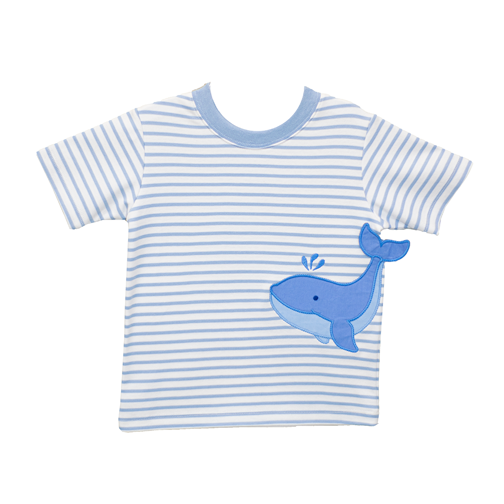Zuccini Whale Harry's Play Tee, Cloud Stripe Knit