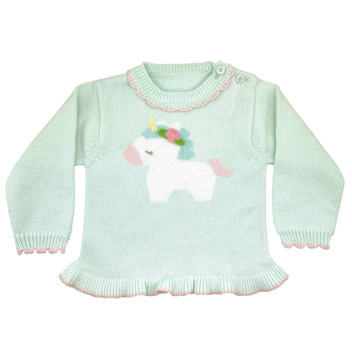 Zubels Mint Unicorn Sweater