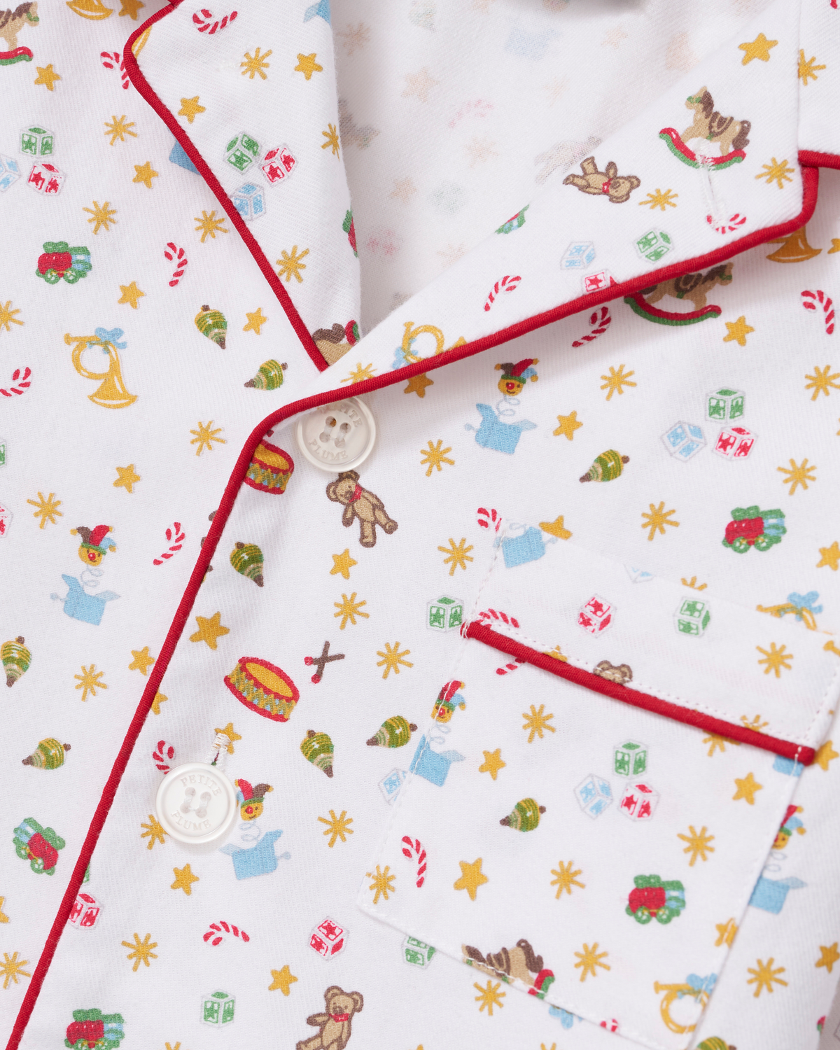 Petite Plume Twill Pajama Set, Santa's Workshop