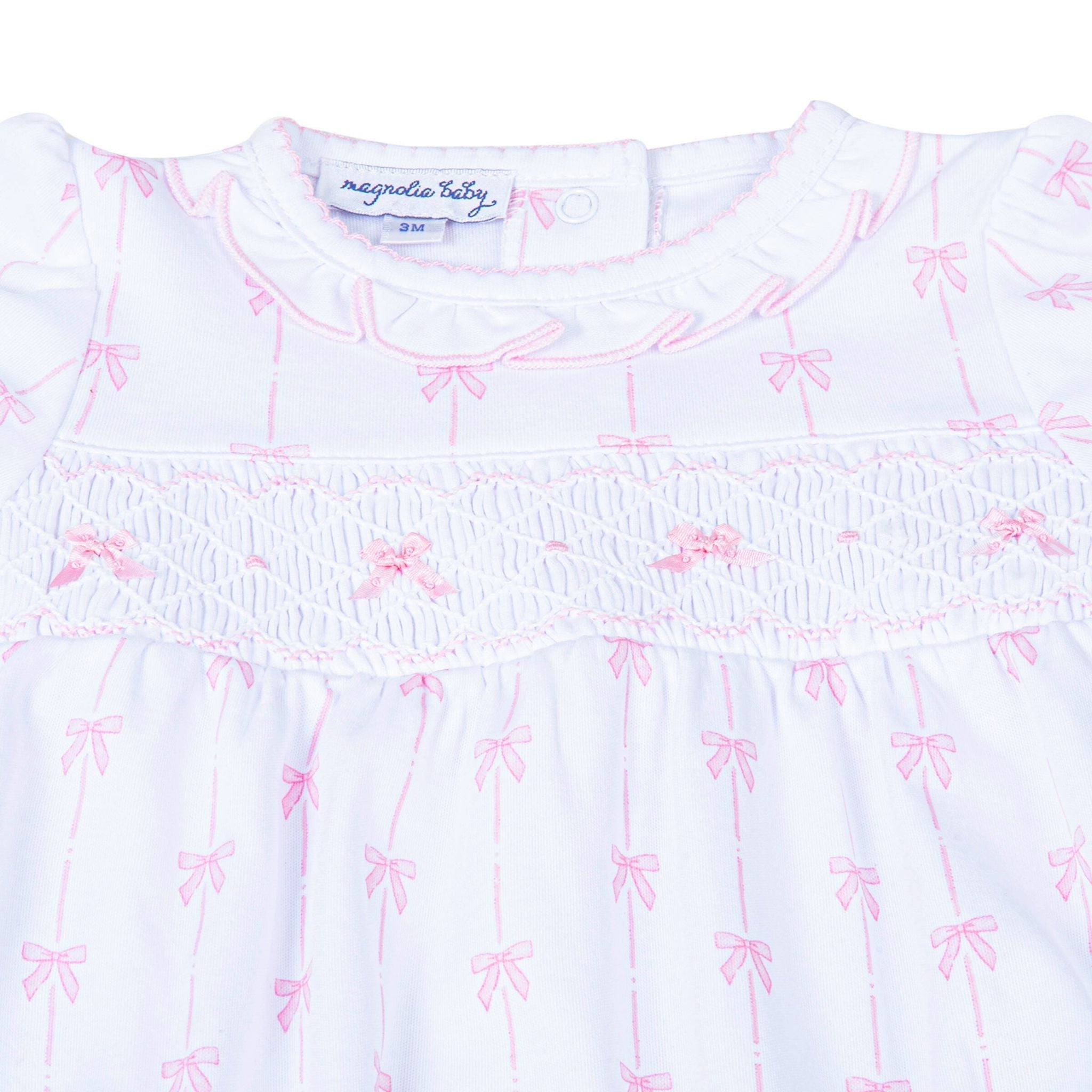 Magnolia Baby Amelia's Classics Smocked Pink Bubble