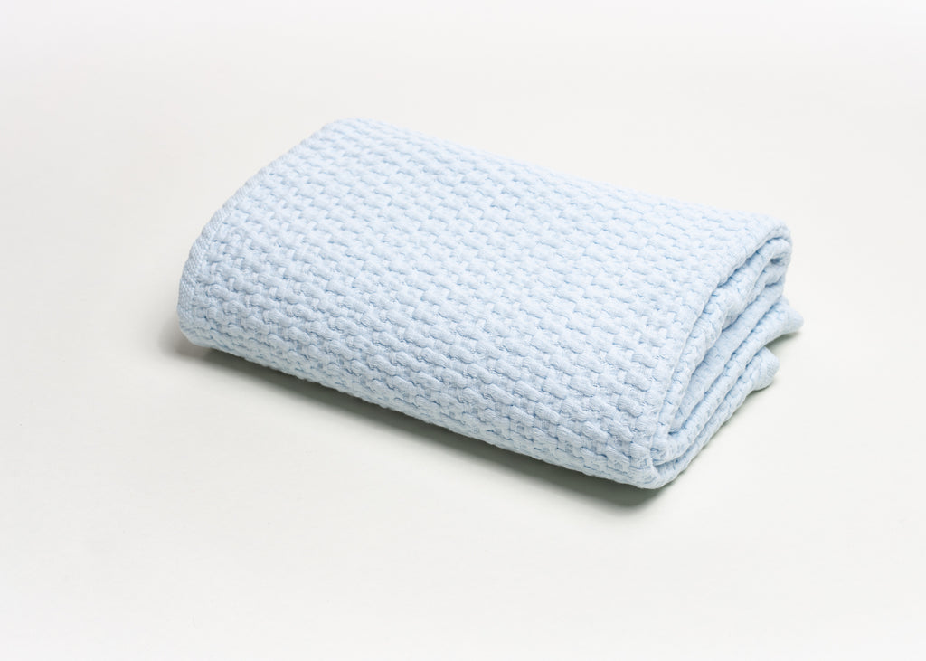 A Soft Idea Stonewashed Basket Weave Blanket with Binding