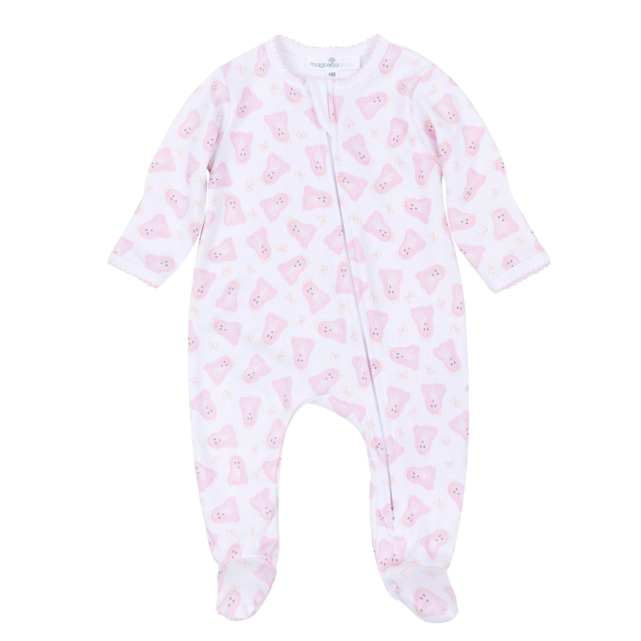 Magnolia Baby Baby Boo Print Zip Footie
