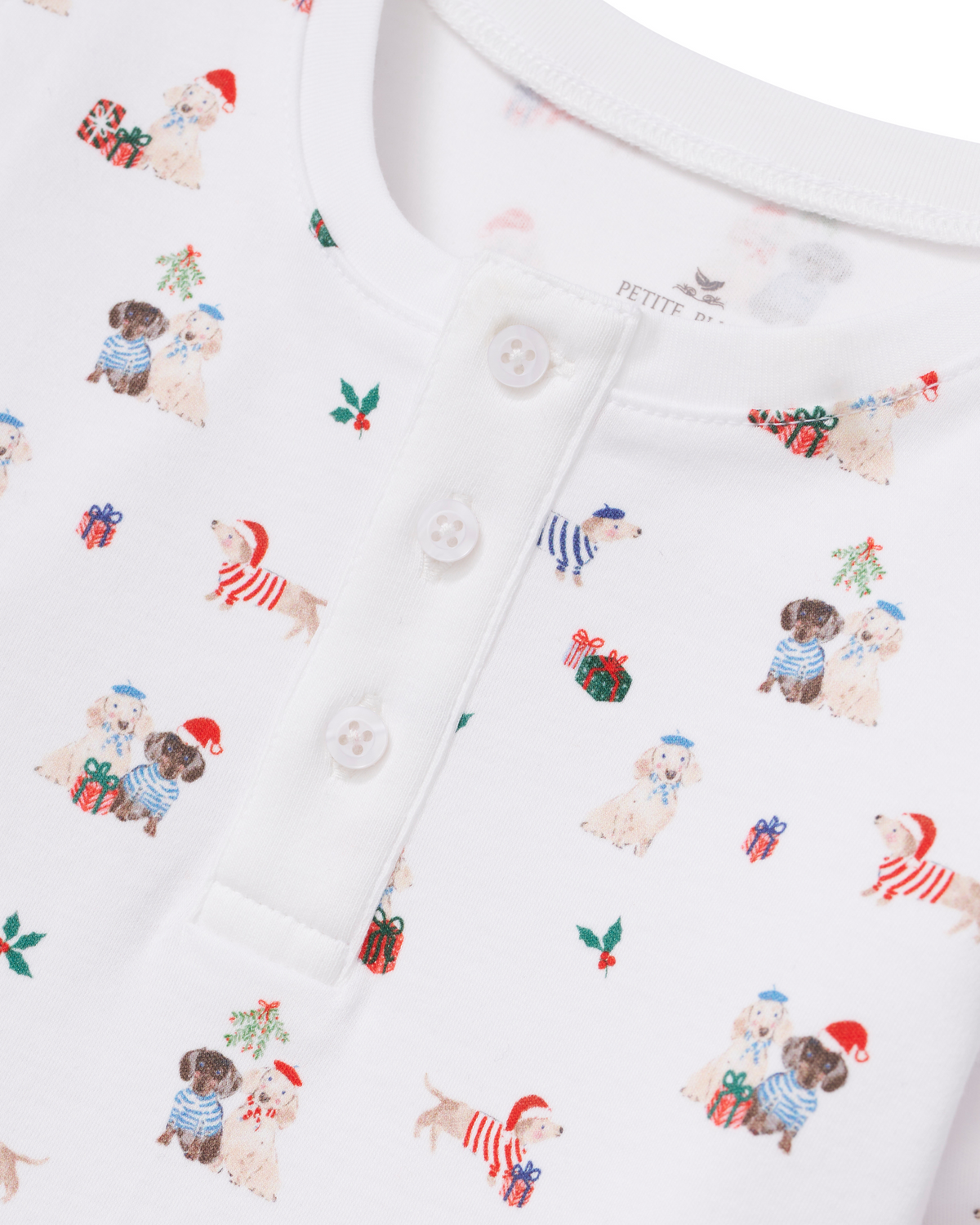 Petite Plume Pima Snug Fit Pajama Set, Woof de Noel