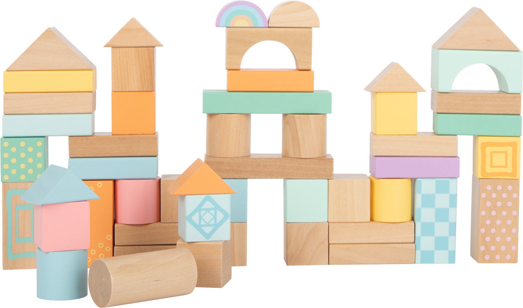 Hauck Small Foot Pastel Building Blocks 50 Piece Playset