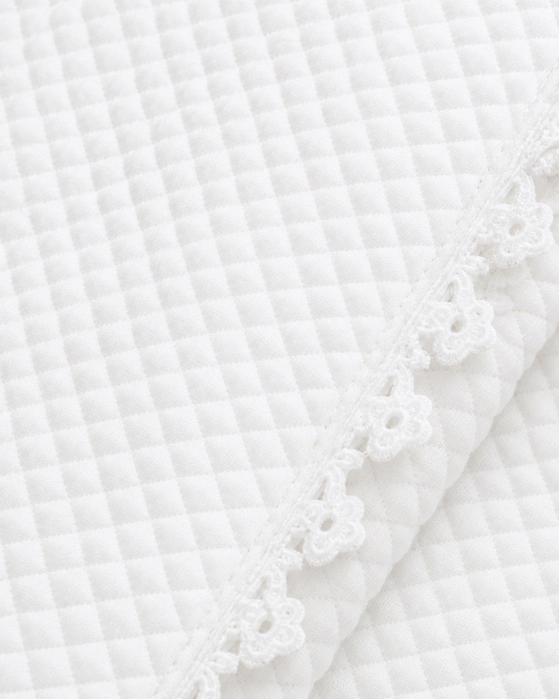 Carriage Boutique Special Occasion Quilted Baby Blanket with Lace Trim