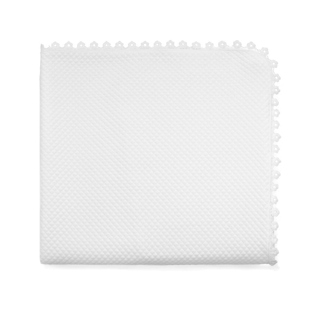 Carriage Boutique Special Occasion Quilted Baby Blanket with Lace Trim