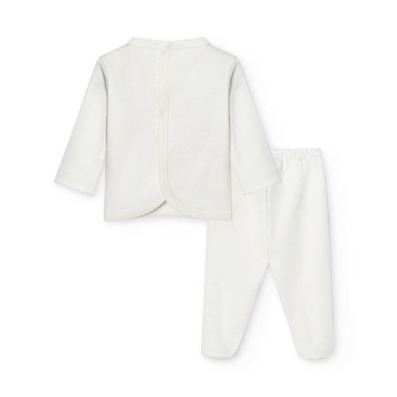 Babidu Baby Two Piece Set, White