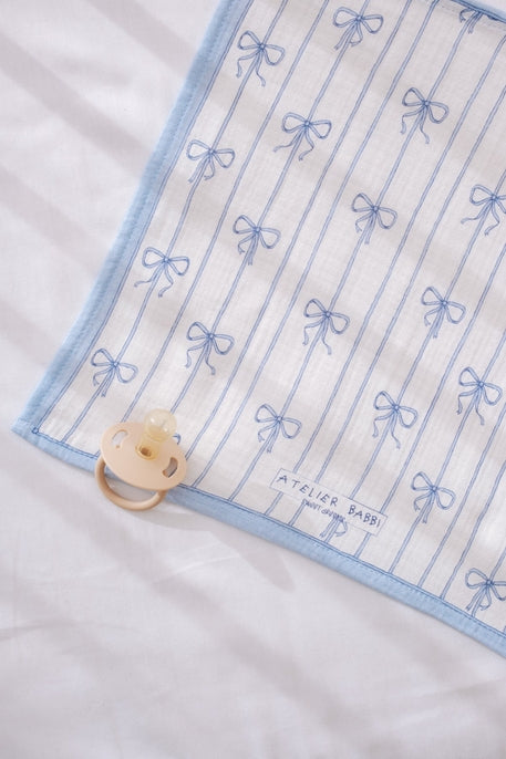 Atelier Babbi Blue Ribbon Burp Cloth