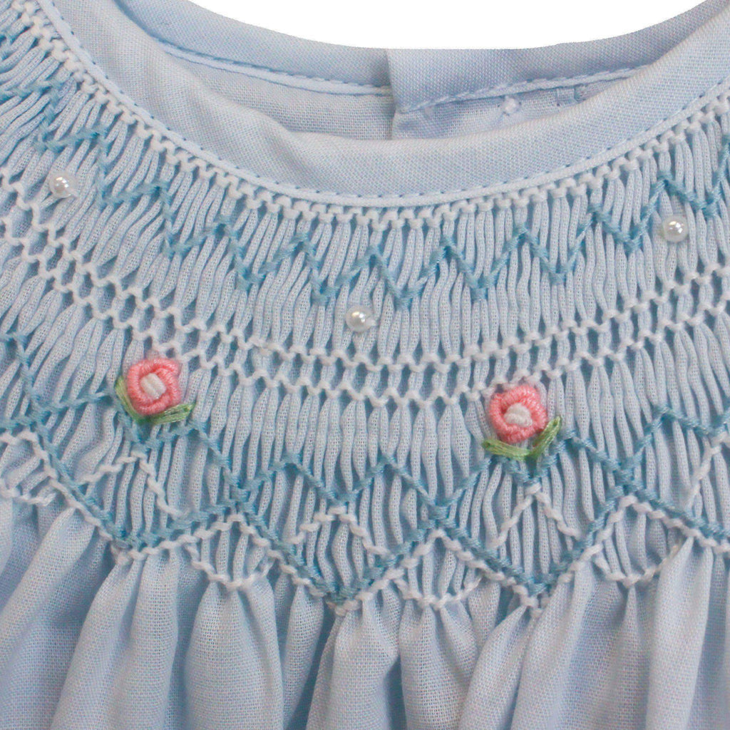 Petit Ami Daygown and Bonnet with Heart Smocking & Pearls