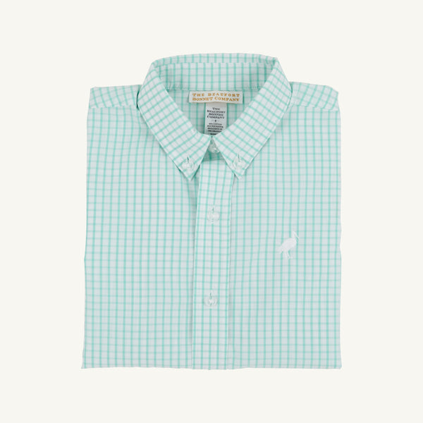 Beaufort Bonnet Dean's List Dress Shirt, Turks Teal Windowpane