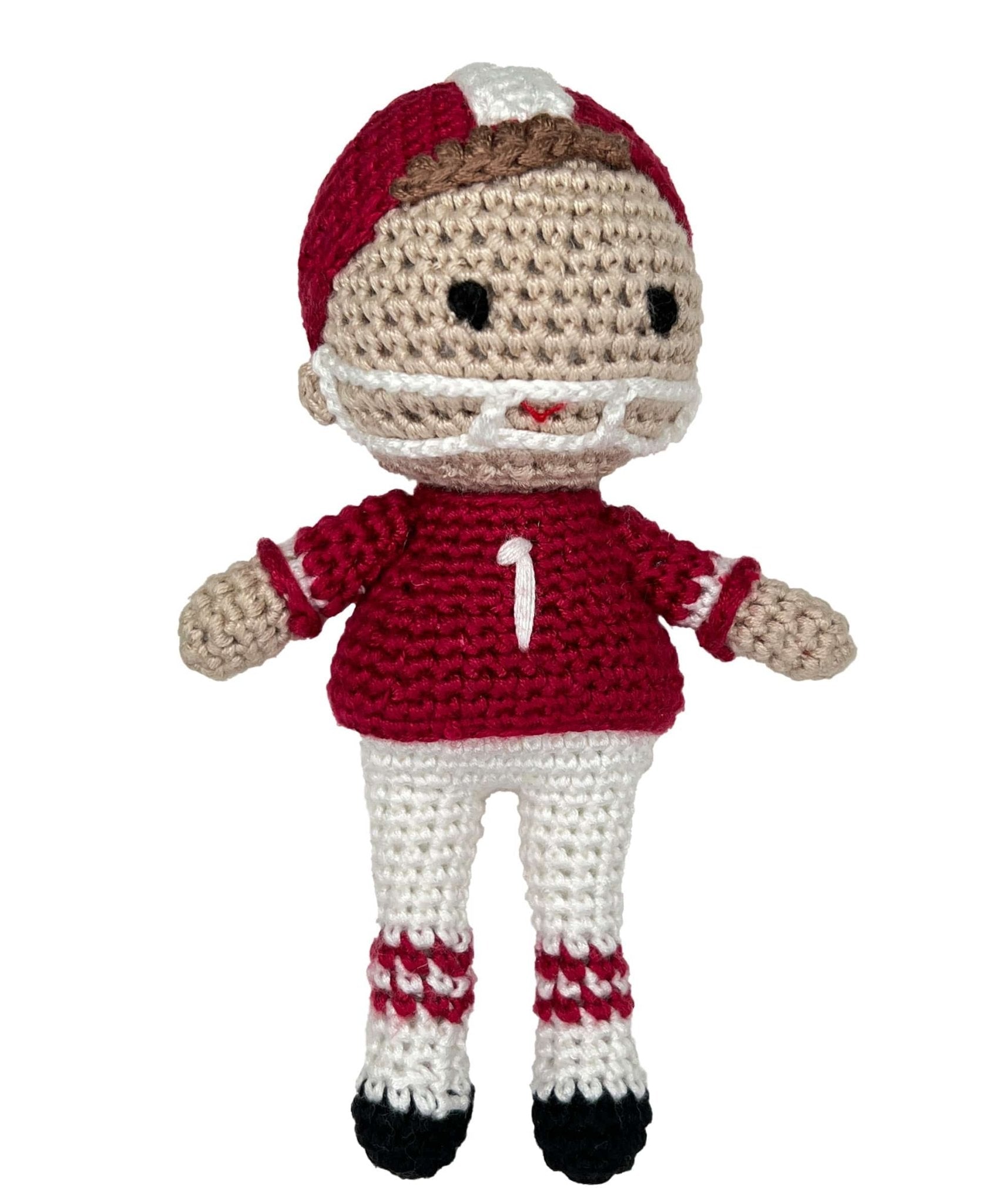 Zubels Football Player Knit Small Rattle