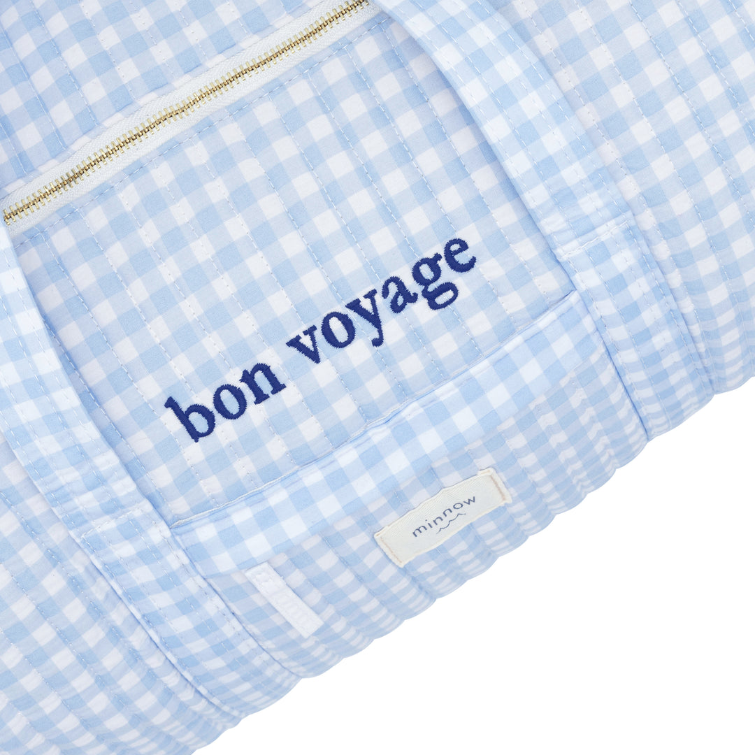 Minnow Oasis Blue Gingham Weekender Bag