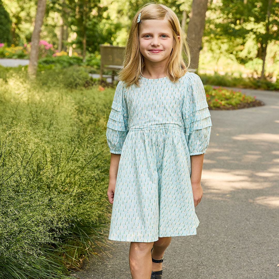 Pink Chicken Brooke Dress, Blue Tulips