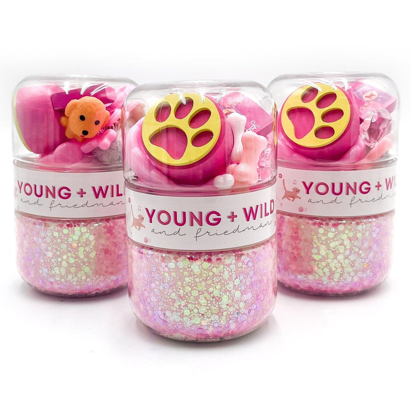 Young + Wild & Friedman Pink Pet Shop Grab & Go Dough Jar