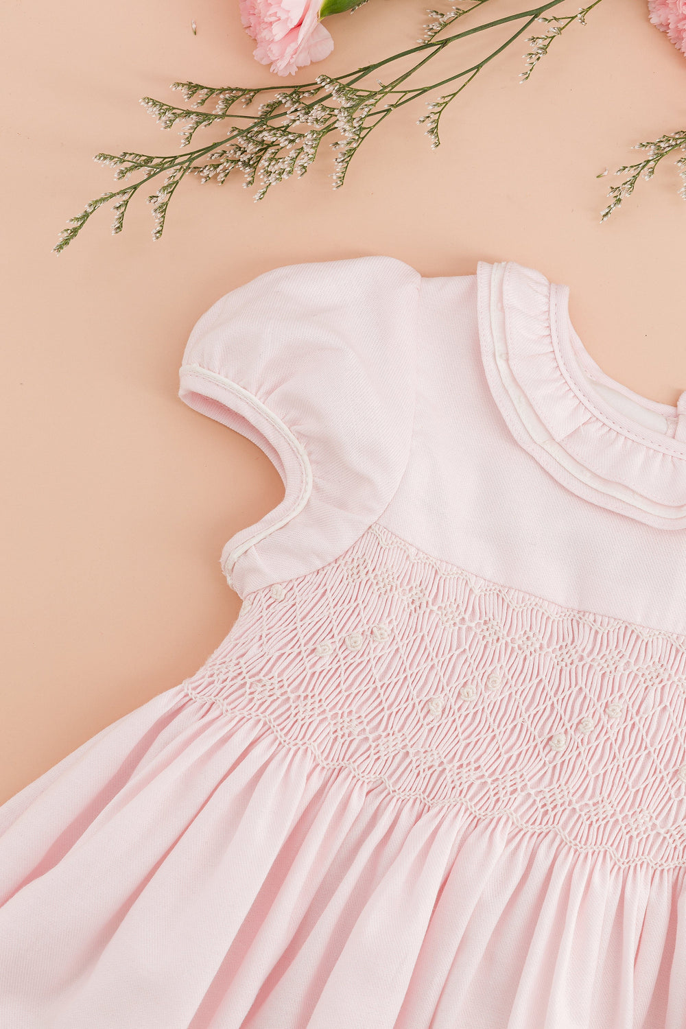 Kidiwi Hars Smocked Dress in Pale Pink