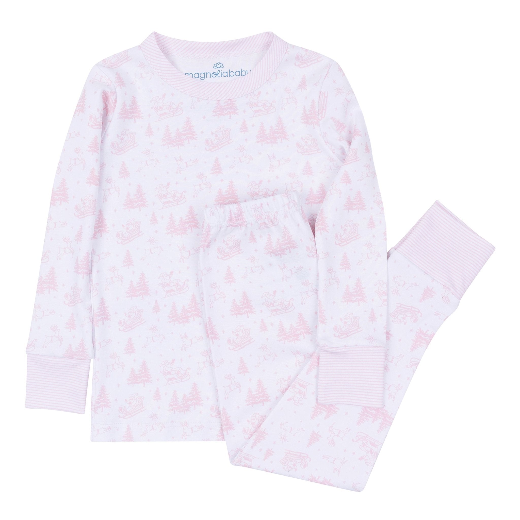 Magnolia Baby Holiday Toile Footie, Pink