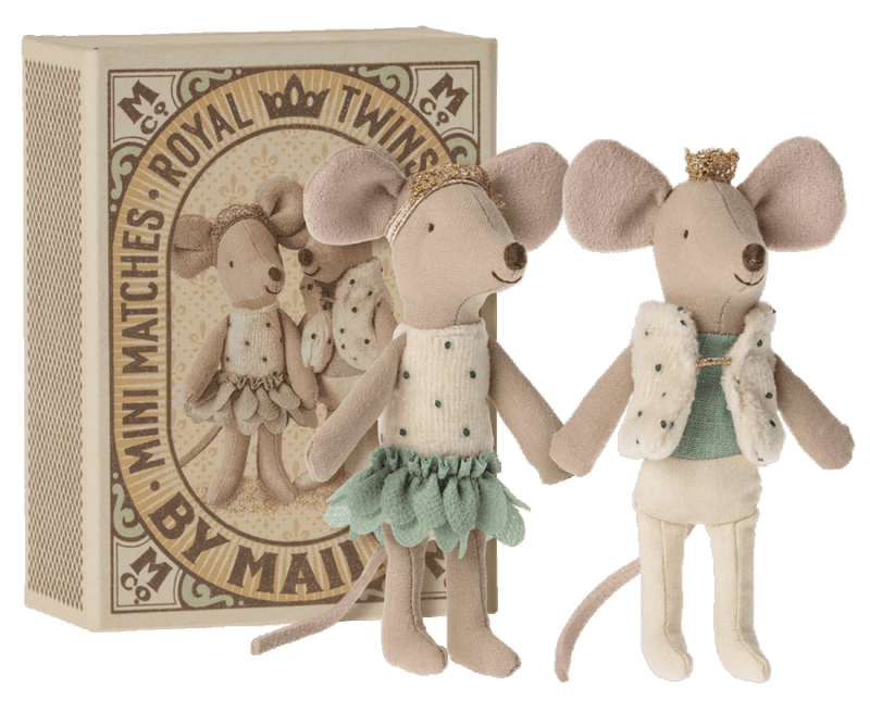 Maileg Royal Twins Mice, Little Sister and Brother in Box - shopnurseryrhymes