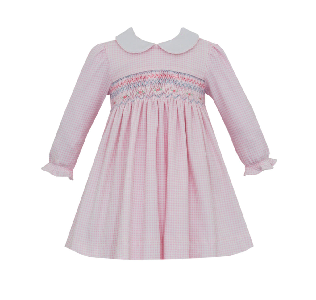 Petit Bebe Grace Dress, Pink Gingham Knit