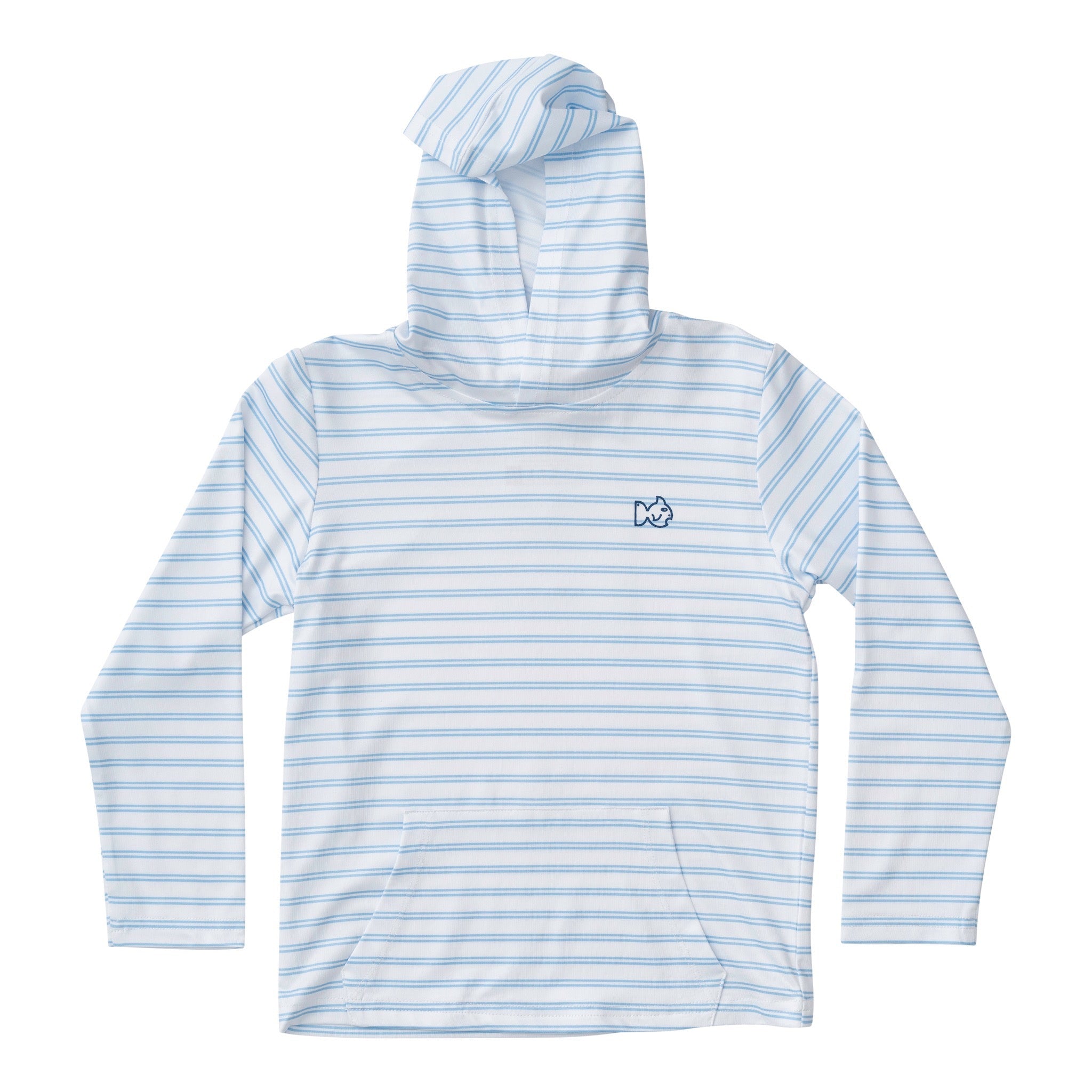 Prodoh Pro Performance Hoodie Fishing Tee, Placid Blue Stripe