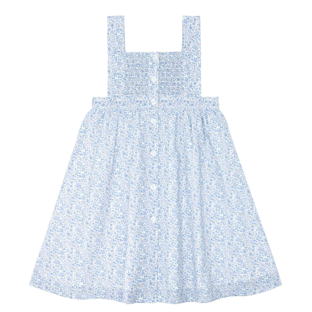Minnow Slate Floral Smocked Bib Dress