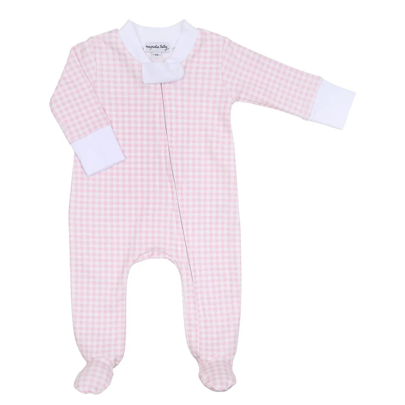 Magnolia Baby Mini Checks Zipper Footie