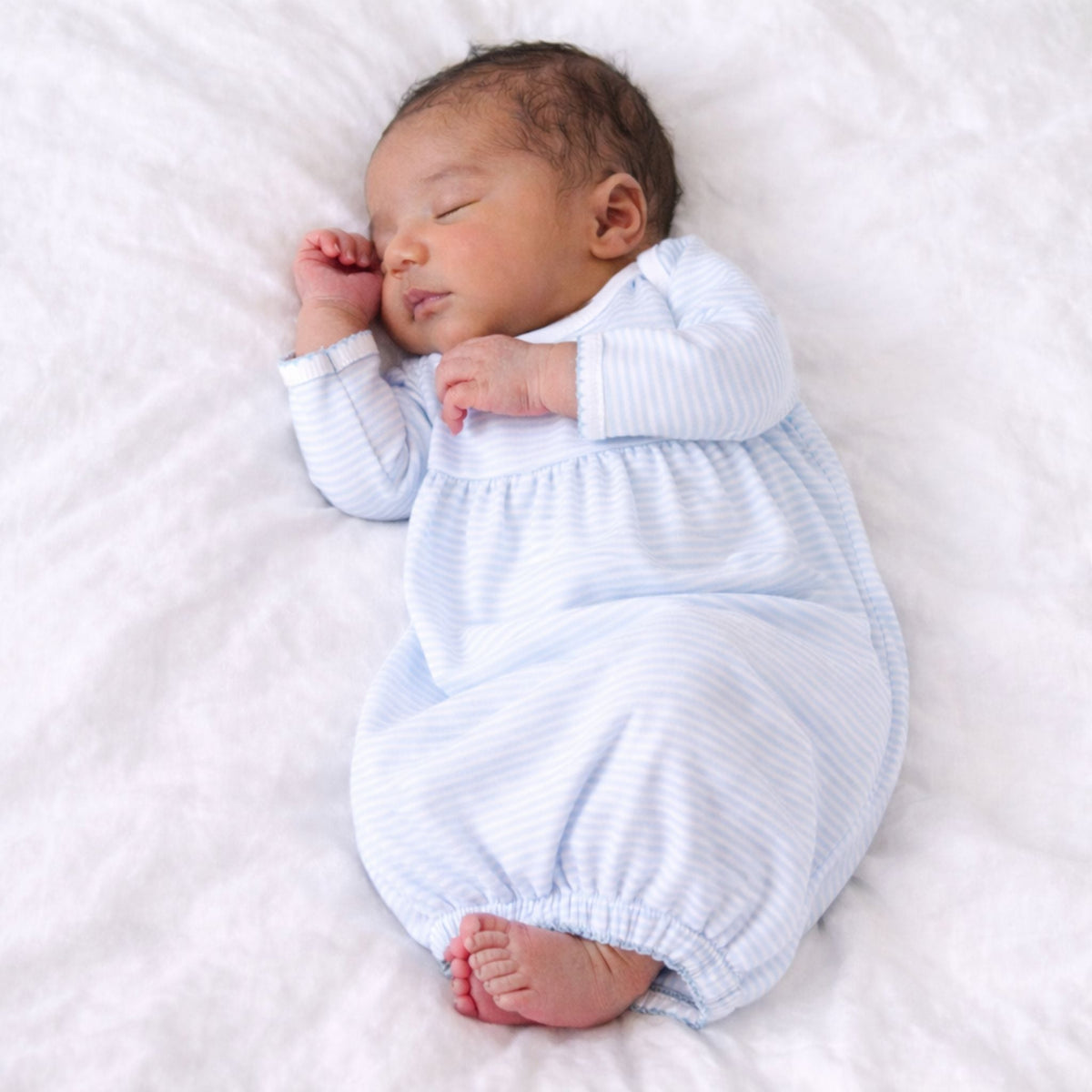 Magnolia Baby Mini Stripes Gathered Gown