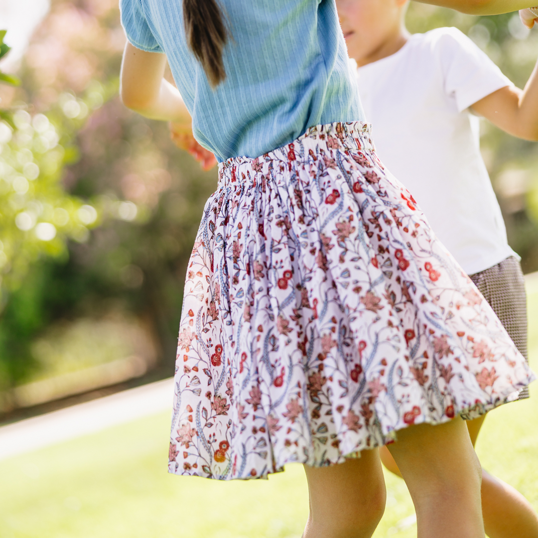 Minnow Feathered Floral Paperbag Skirt